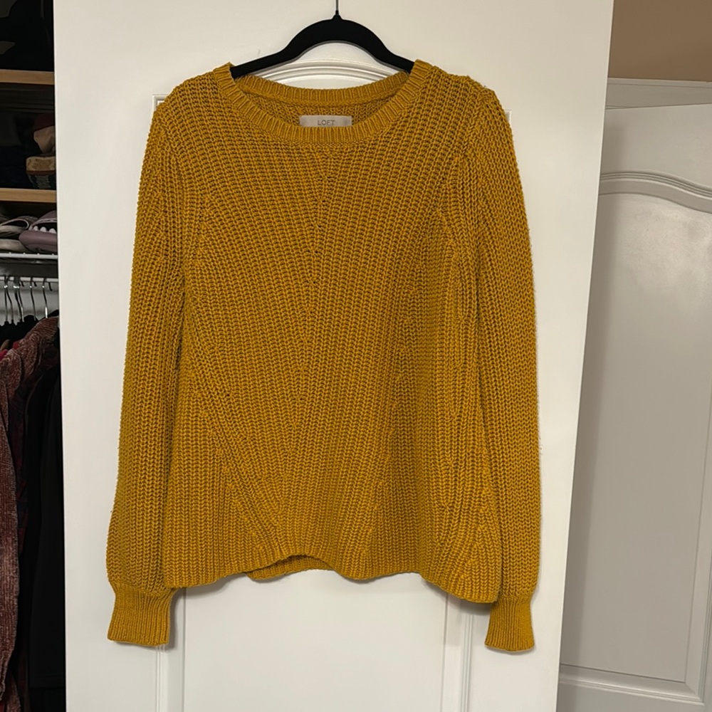 Mustard Yellow Cable Knit Sweater
